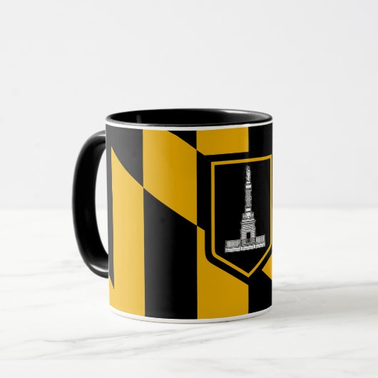 Mug noir Combo avec le drapeau de Baltimore, USA (Devant gauche)