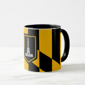Mug noir Combo avec le drapeau de Baltimore, USA (Devant droit)