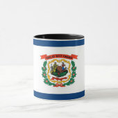 Mug noir Combo avec le drapeau de la Virginie Occi (Centre)