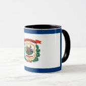 Mug noir Combo avec le drapeau de la Virginie Occi (Devant droit)