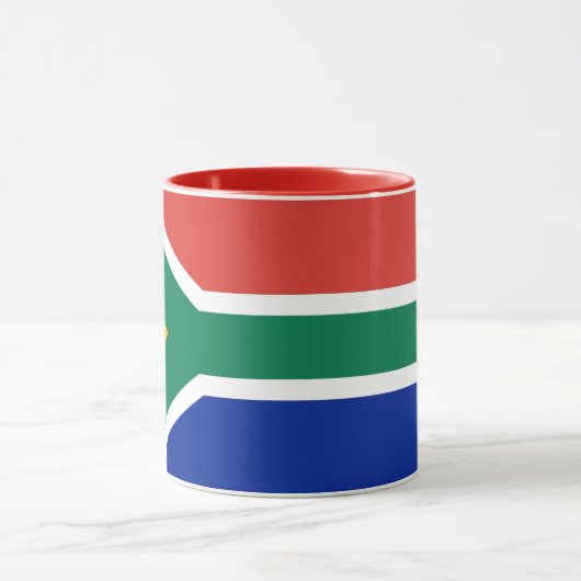 Mug noir Combo avec le drapeau de l'Afrique du Sud (Centre)