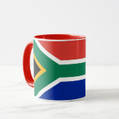 Mug noir Combo avec le drapeau de l'Afrique du Sud (Devant gauche)