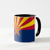 Mug noir Combo avec le drapeau de l'Arizona, USA (Devant droit)