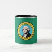 Mug noir Combo avec le drapeau de l'État de Washin (Centre)
