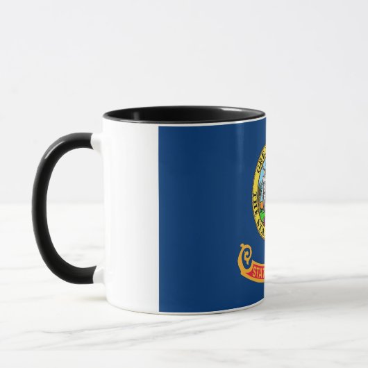 Mug noir Combo avec le drapeau de l'Idaho, USA (Gauche)