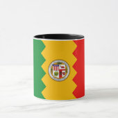 Mug noir Combo avec le drapeau de Los Angeles, USA (Centre)