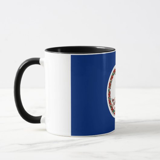 Mug noir Combo avec le drapeau de Virginie, USA (Gauche)