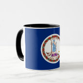 Mug noir Combo avec le drapeau de Virginie, USA (Devant gauche)