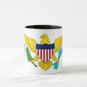 Mug noir Combo avec le drapeau des Îles Vierges, U (Centre)