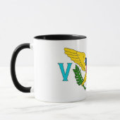 Mug noir Combo avec le drapeau des Îles Vierges, U (Gauche)