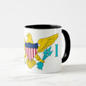 Mug noir Combo avec le drapeau des Îles Vierges, U (Devant droit)
