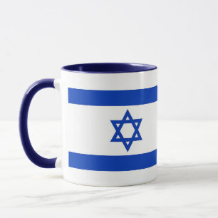 Mug noir Combo avec le drapeau d'Israël