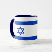 Mug noir Combo avec le drapeau d'Israël (Devant gauche)