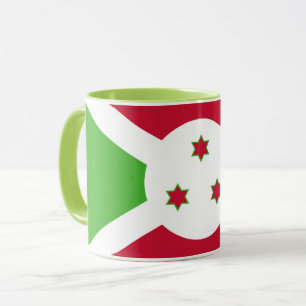 Mug noir Combo avec le drapeau du Burundi