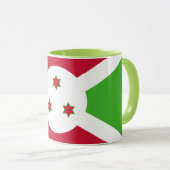 Mug noir Combo avec le drapeau du Burundi (Devant droit)