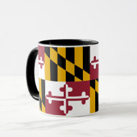 Mug noir Combo avec le drapeau du Maryland, USA
