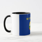 Mug noir Combo avec le drapeau du Montana, USA (Gauche)
