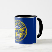 Mug noir Combo avec le drapeau du Nebraska, USA (Devant droit)