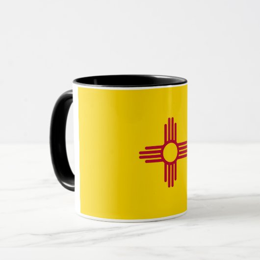 Mug noir Combo avec le drapeau du Nouveau-Mexique, (Devant gauche)
