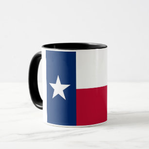 Mug noir Combo avec le drapeau du Texas, USA