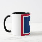 Mug noir Combo avec le drapeau du Wyoming, USA (Gauche)
