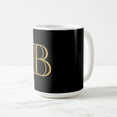 Mug Noir couleur or Monogramme professionnel Calligrap (Devant droit)