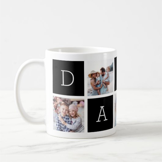 Mug Noir | Custom Daddy 5 Photo Collage (Gauche)