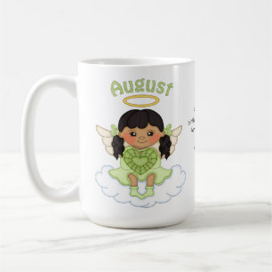 Mug Noir d'ange de pierre porte-bonheur d'août