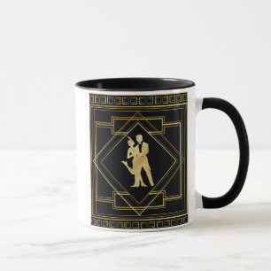 Mug Noir d'art déco et aileron d'hurlement d'années