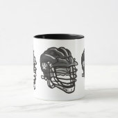 Mug Noir de casque de lacrosse (Centre)