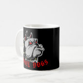 Mug Noir de chiens de diable de bouledogue (Devant gauche)