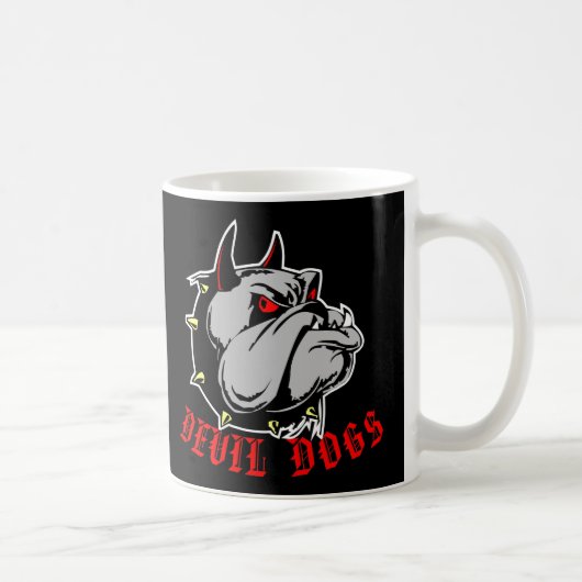 Mug Noir de chiens de diable de bouledogue (Droite)