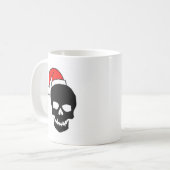 Mug Noir de crâne de Noël (Devant gauche)
