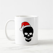Mug Noir de crâne de Noël (Gauche)