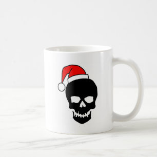 Mug Noir de crâne de Noël