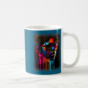 Mug Noir de femmes reine mélanine goutte à goutte art
