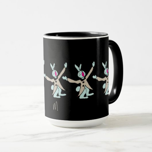 Mug Noir de lapin (Devant droit)