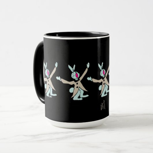 Mug Noir de lapin (Devant gauche)