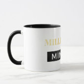 Mug Noir de mentalité de millionnaire et lettrage d'or (Gauche)