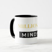 Mug Noir de mentalité de millionnaire et lettrage d'or (Devant gauche)