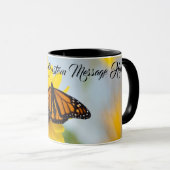 Mug Noir de papillon et de tournesol de monarque (Devant droit)