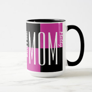 Mug NOIR de ROSE à la mode des textes d'empire de la