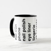 Mug Noir de substance de fille (Devant gauche)