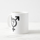 MUG NOIR DE SYMBOLE DE GENDERQUEER (Devant gauche)
