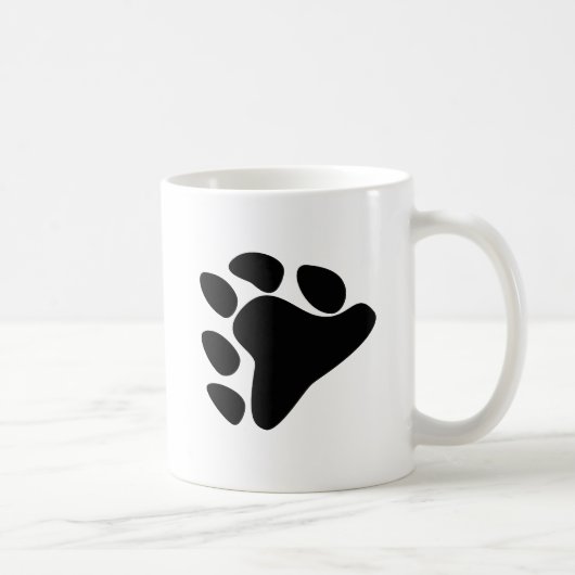 MUG NOIR DE SYMBOLE DE PATTE D'OURS (Droite)