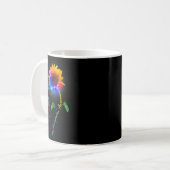 Mug Noir de tournesol bleu (Devant gauche)