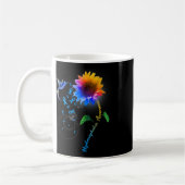 Mug Noir de tournesol bleu (Gauche)