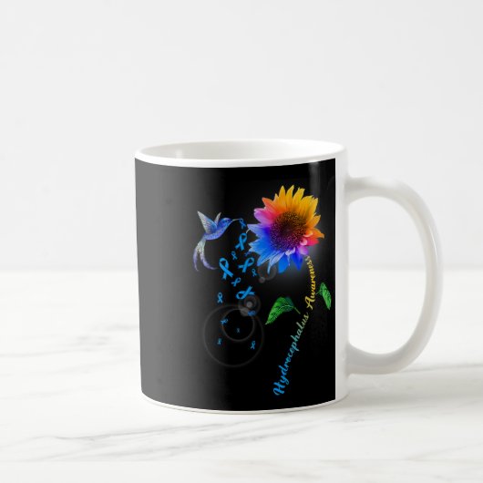 Mug Noir de tournesol bleu (Droite)