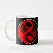 Mug Noir de Yin Yang de griffe d'ours (Gauche)