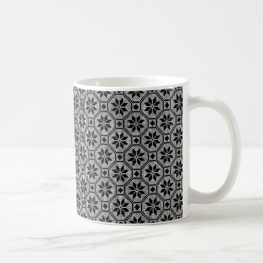 Mug Noir Dentelle isolée texture du tissu croisé (Droite)